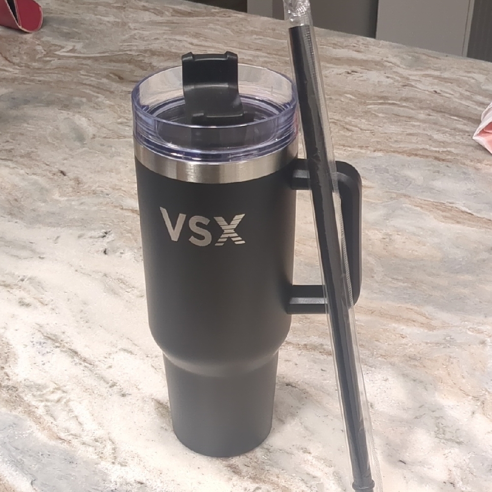 VSX Matte Black Tumbler with Straw